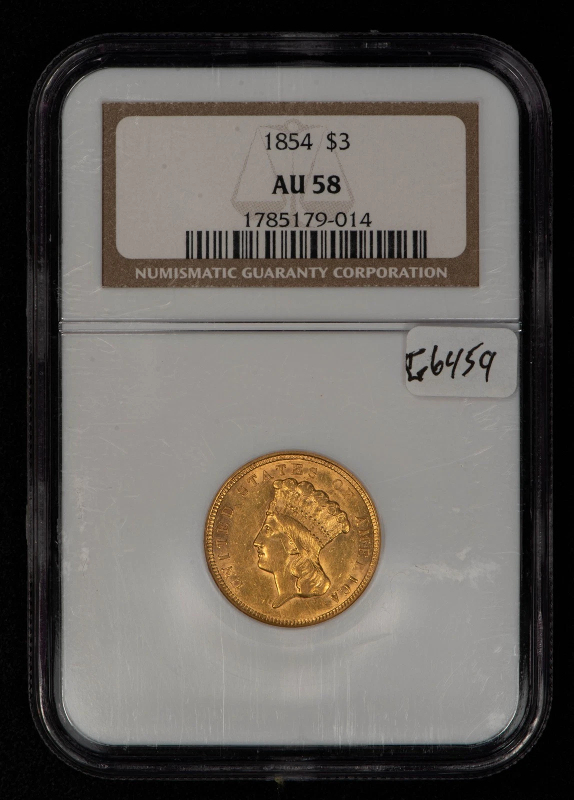 1854-D Three Dollar Gold