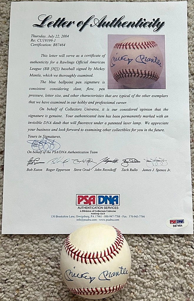Mickey Mantle Signed Baseball
