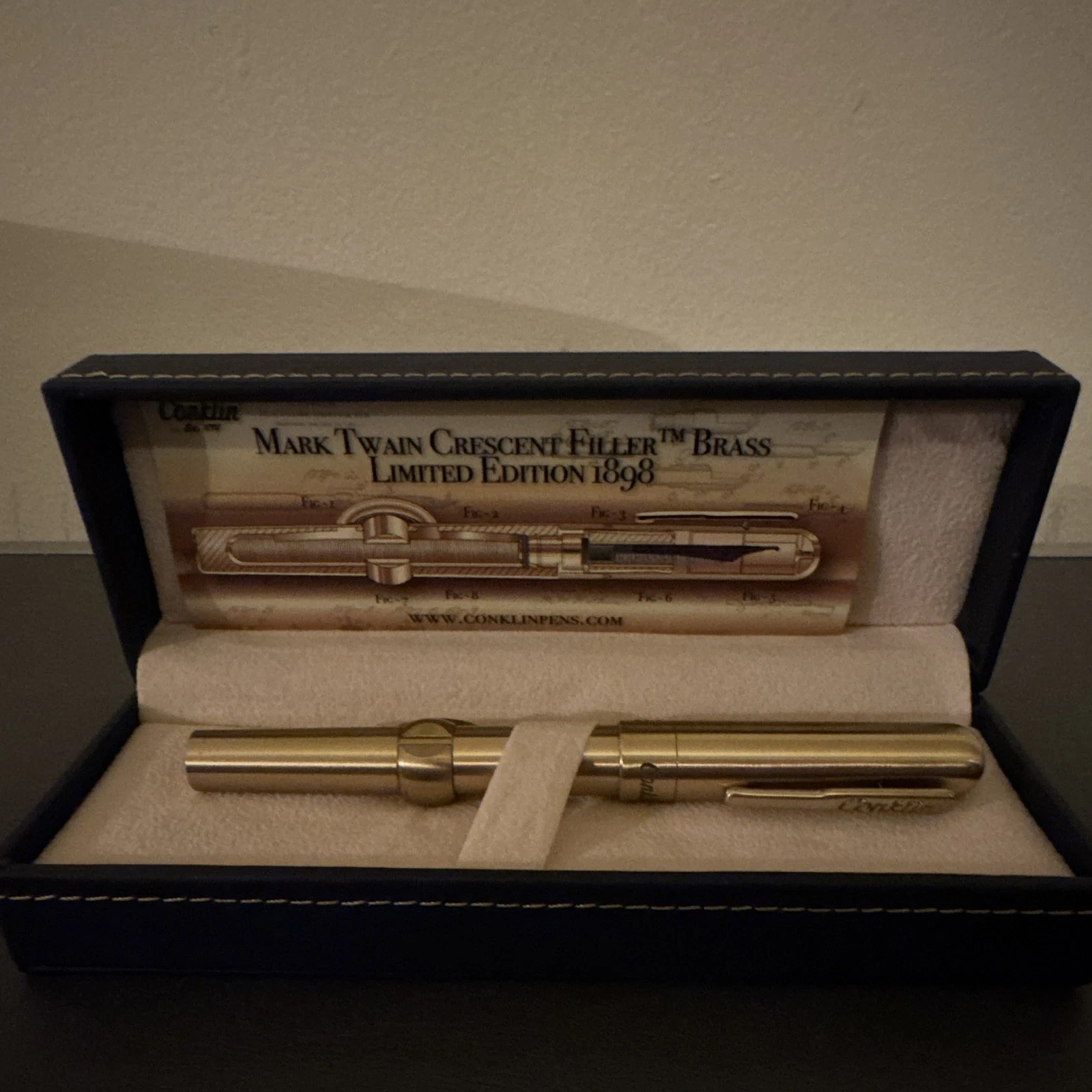 Conklin Mark Twain Crescent Filler Brass Limited Edition Fountain Pen