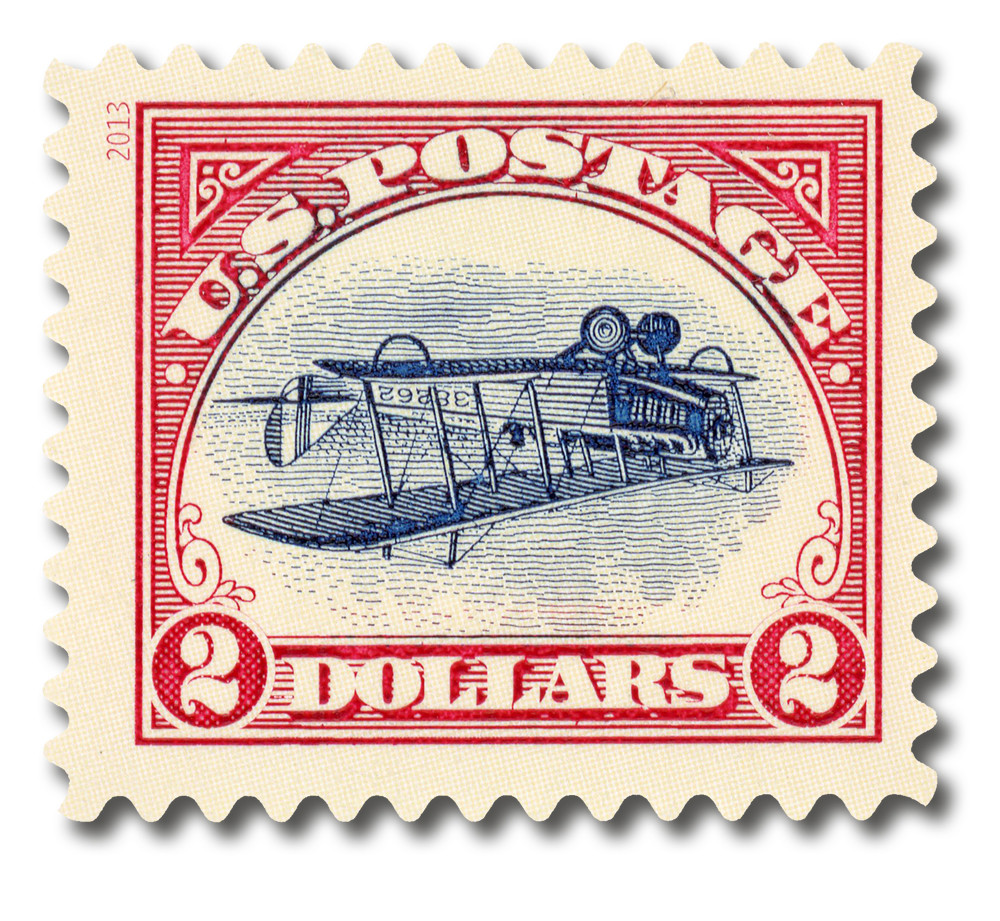 US $2 Inverted Jenny Stamp (2013 Reissue, Scott 4806)