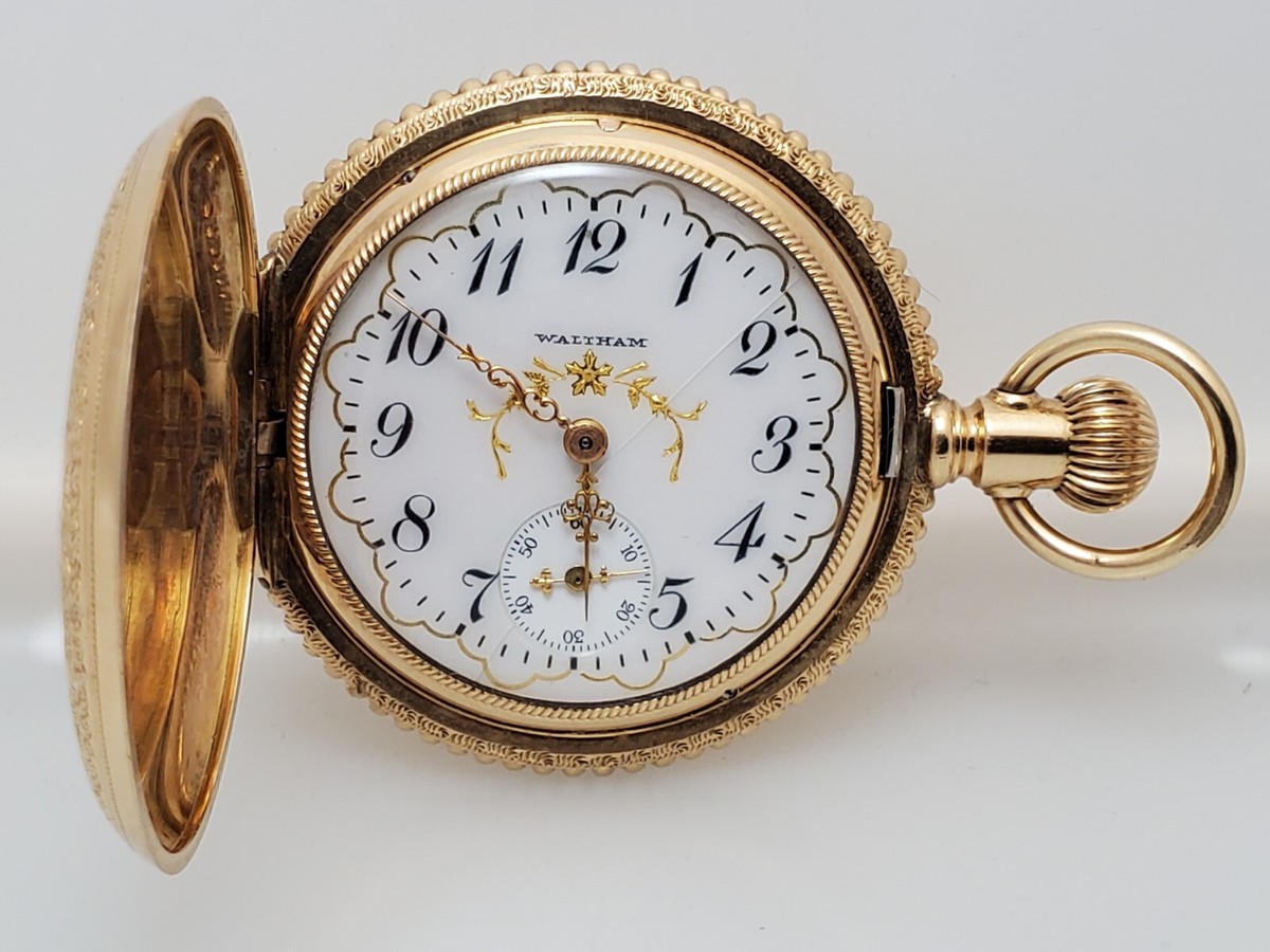 Ladies Hunter Case Pocket Watch Gold Filled
